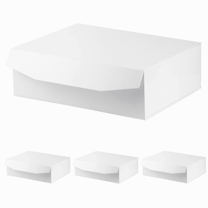 PACKGILO White Extra Large Gift Box with Lid 4 Pcs 165 x 13 x 53 Inches Gift Box large White Gift Boxes for Presents Clothes Robe Wedding Dress SweaterReusable Foldable Bridesmaid Proposal BoxGlossy